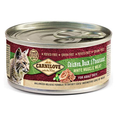 Carnilove ChickenDuck & Pheasant Wet Cat Food Pate 12 X 100G (1.2 Kg) from B&Q