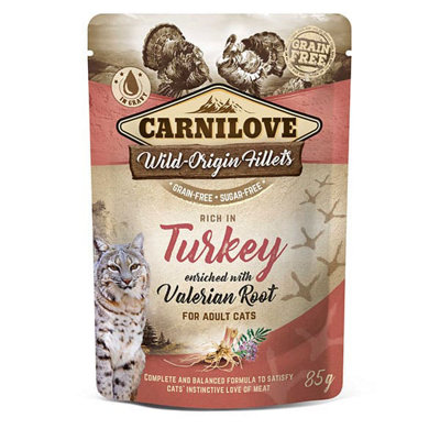 Carnilove Turkey With Valerian Root Wet Cat Food Pouches 24 X 85 G (2.04 Kg) from B&Q