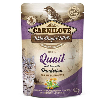 Carnilove Quail With Dandelion Wet Cat Food Pouches24 X 85G (2.04 Kg) from B&Q