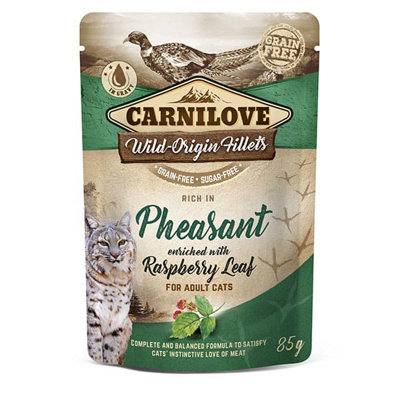 Carnilove Pheasant With Raspberry Leaves Wet Cat Food PouchesGrain-Free24 X 85G (2.04 Kg) from B&Q