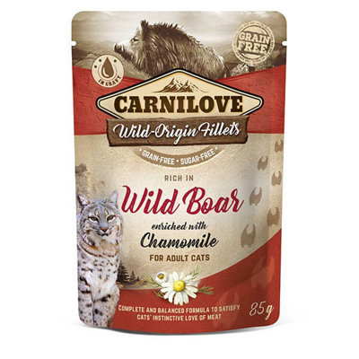 Carnilove Wild Boar With Chamomile Wet Cat Food Pate For Adult CatsGrain-Free24 X 85G from B&Q