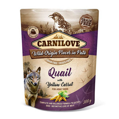 Carnilove Quail With Yellow Carrot Wet Dog Food Pouches Grain-Free 12 X 300G from B&Q