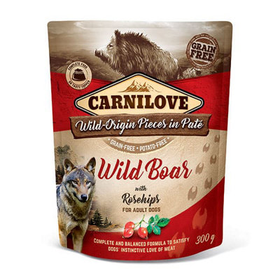 Carnilove Wild Boar With Rosehips Wet Dog Food Pouches Grain-Free 12 X 300G from B&Q