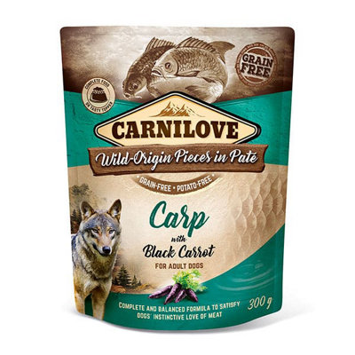 Carnilove Carp With Black Carrot Wet Dog Food Pouches Grain-Free 12 X 300G from B&Q