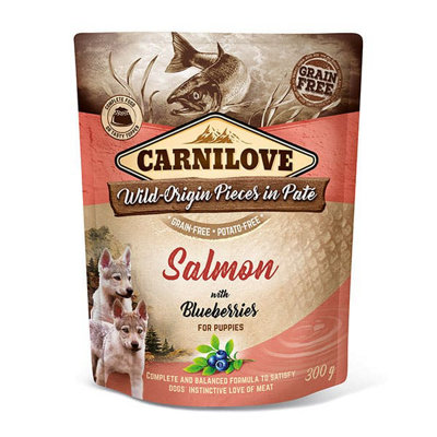Carnilove Puppy Salmon With Blueberries Wet Dog Food Pouches Grain-Free 12 X 300G from B&Q
