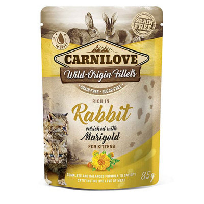 Carnilove Kitten Wet FoodRabbit & Marigold Pouches24 X 85G from B&Q