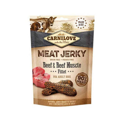 Carnilove Beef & Beef Muscle Jerky Dog Treats 100G from B&Q