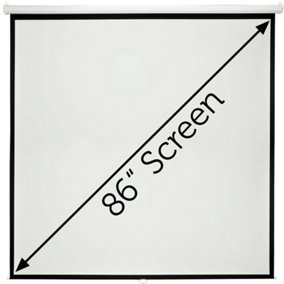 86" Manual Pull Down Projector Screen 4:3 Wall Ceiling Mount Home Movie Cinema