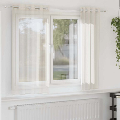 Berkfield Voile Curtains With Grommets 2 Pcs Cream 140X175 Cm from B&Q