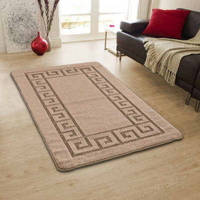 B&Q Smart Living Heavy Duty Machine Washable Runner For Hallway, Kitchen Non Slip Floor Mats, Door Mat 80Cm X 150Cm - Beige