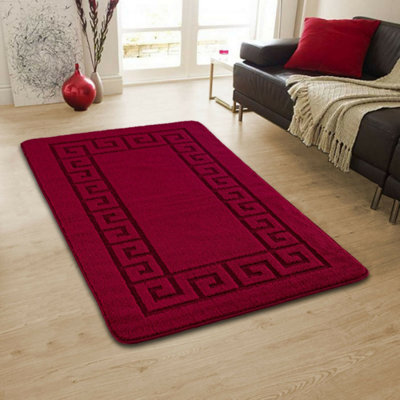 B&Q Smart Living Heavy Duty Machine Washable Runner For Hallway, Kitchen Non Slip Floor Mats, Door Mat 80Cm X 150Cm - Red
