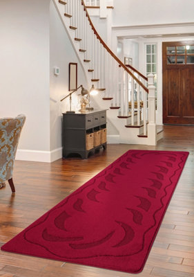 Smart Living Heavy Duty Machine Washable Runner For HallwayKitchen Non Slip Floor MatsDoor Mat 80Cm X 150CmRed from B&Q