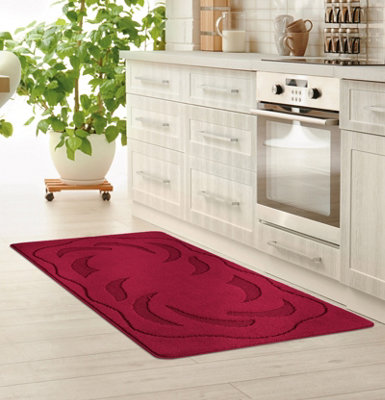 Smart Living Heavy Duty Machine Washable Runner For HallwayKitchen Non Slip Floor MatsDoor Mat 40Cm X 60CmRed from B&Q