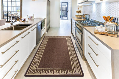  - Smart Living Heavy Duty Machine Washable Runner For HallwayKitchen Non Slip Floor MatsDoor Mat 67Cm X 120CmBrown Beige