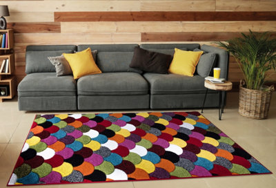 B&Q Smart Living Modern Thick Soft Carved Area Rug, Living Room Carpet, Kitchen Floor, Bedroom Soft Rugs 80Cm X 150Cm - Scales