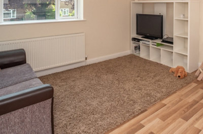 Smart Living Shaggy Soft Thick Area RugLiving Room CarpetKitchen FloorBedroom Soft Rugs 200Cm X 290CmLatte from B&Q