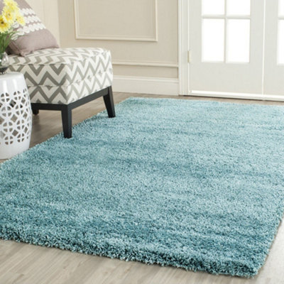 Smart Living Shaggy Soft Thick Area RugLiving Room CarpetKitchen FloorBedroom Soft Rugs 80Cm X 150CmDuck Egg from B&Q