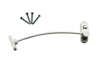 Windowparts Penkid Push Release Cable Window RestrictorWhite125464 from B&Q