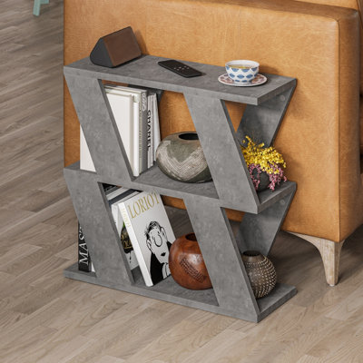 Decortie Lazena Modern 3-Tier Side TableRetro GreySlim Particleboard End Table H55.4Cm from B&Q