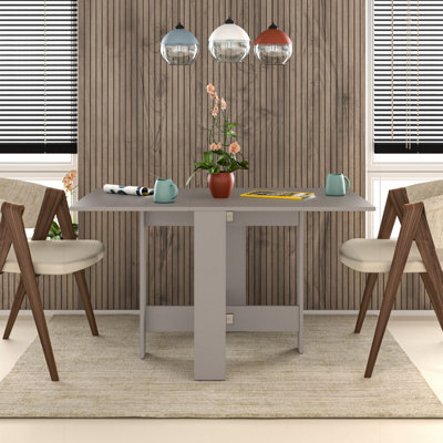 Decortie Artemio Foldable Table Mocha Rectangular Engineered Wood Folding Table 130(W)X76(D)X73.4(H)Cm Kitchen Dining Room Grey