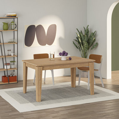 Decortie Anthracite/Grey/White Tolmen Dining Table Rectangular Extendable Table Up To Seater Contemporary Kitchen Table 140Wcm Living Room, Oak Size 6