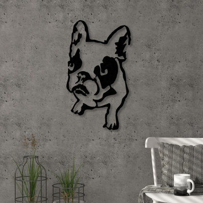  - Decortie Modern Metal Wall Art Dogo Home Ornament Decorative Minimalist Design Hanging Wall SculptureBlack