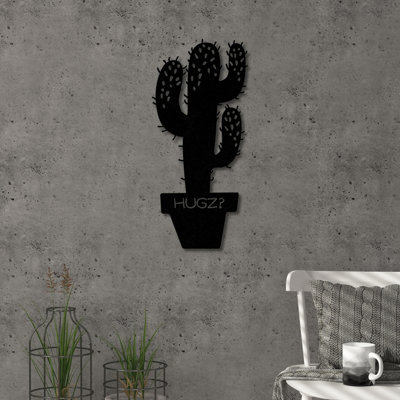 B&Q Black Decortie Modern Metal Wall Art Hugz Home Ornament Decorative Minimalist Design Hanging Wall Sculpture,