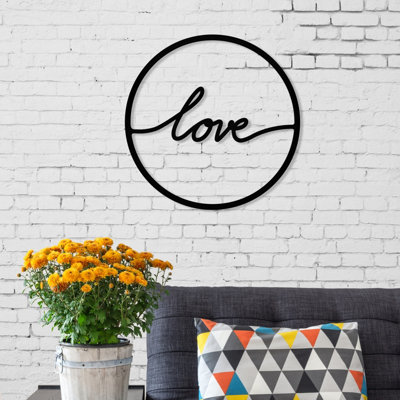 Decortie Black To Love Modern Metal Wall Art Home Decoration Ornament,