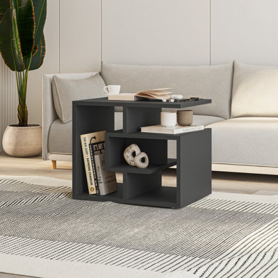 Decortie Labirent Modern Coffee Table 54Cm Maze Design Multipurpose Anthracite Grey Living Room H 45Cm from B&Q