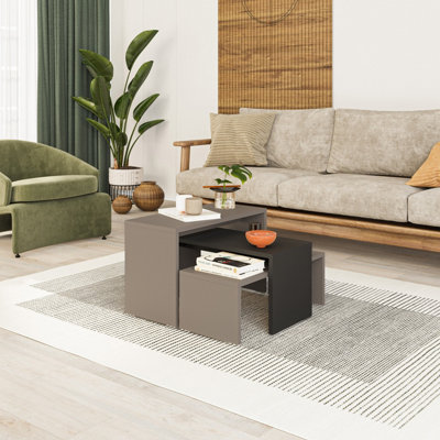 Decortie Grey/Anthracite Kanta Modern Coffee Table Mocha Mocha Multipurpose