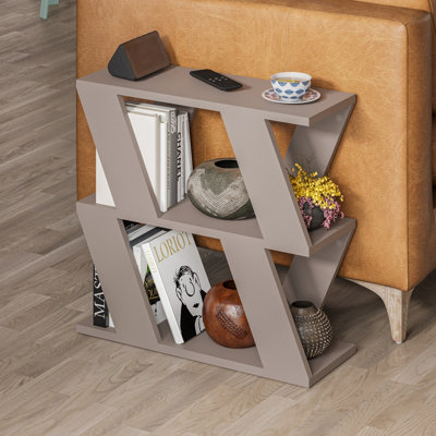 Decortie Grey Lazena Modern Side End Coffee Table Mocha Multipurpose H 3 Tier 55.4Cm