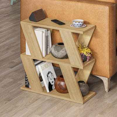 Decortie Lazena Modern 3-Tier Side TableOakSlim Particleboard End Table H55.4Cm from B&Q