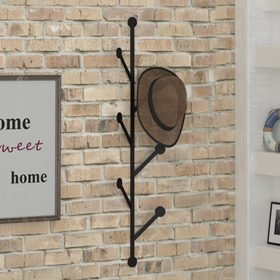 Rackhams Black Modern Ponpon Metal Wall Hanger With 7 Hooks - Metal - Image 5