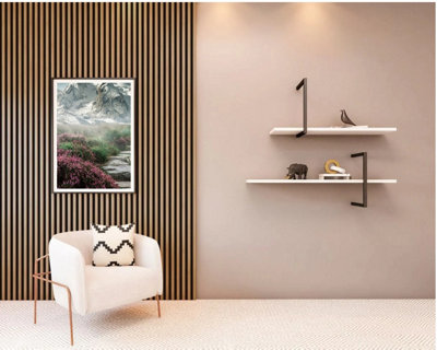  - Acoustic Slat Wall Panel Mdf Kit Light Oak  2440mm X 600mm