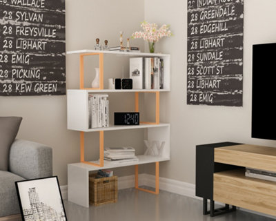B&Q -  Adriana Modern Bookcase Gold & White