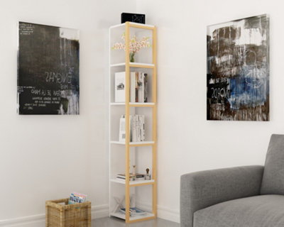 B&Q -  Texas 5-Tier Bookcase Shelving Unit White & Gold