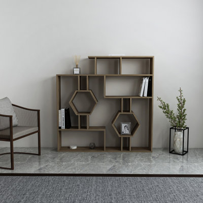 Decorotika Tamara Bookcase Shelving Unit Walnut from B&Q