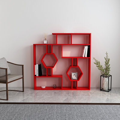 Decorotika Red Tamara Bookcase Shelving Unit