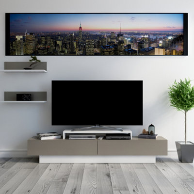 B&Q -  Lusi Tv Stand Tv Unit For Tvs Up To 80 Inch Galaxy White
