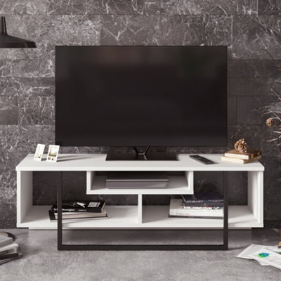 B&Q -  Astona Tv Stand Tv Unit For Tvs Up To 55 Inch White And Black