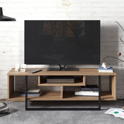 Decorotika Astona Tv Stand Tv Unit For Tvs Up To 55 Inch Walnut And Black