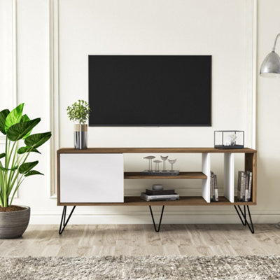 Decorotika Mistico Walnut and White TV Unit - 140cm - Image 5