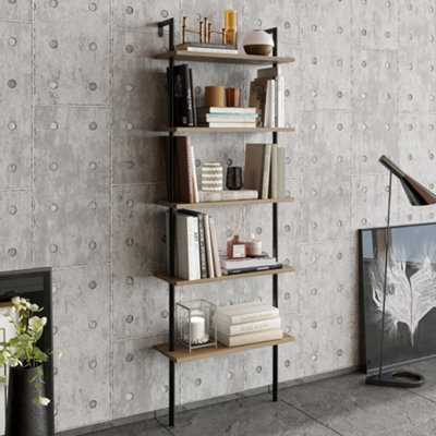 Decorotika Paula Bookcase Shelving Unit Black & Oud Oak from B&Q