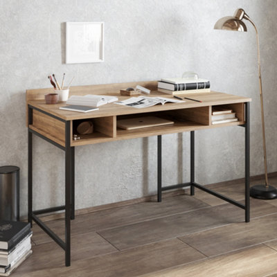 Decorotika Tumata Writing Desk Study Desk  Walnut And Black from B&Q