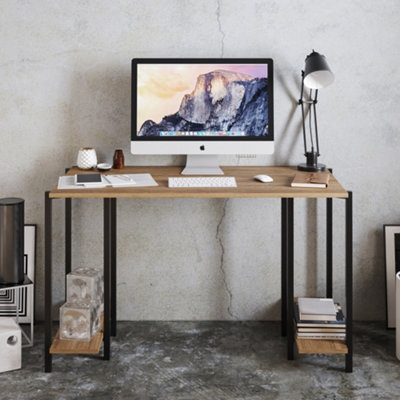 B&Q -  Reader Computer Desk  Walnut&black