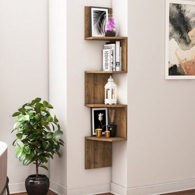 Decorotika Modern Desaldo Wall Shelf Walnut from B&Q