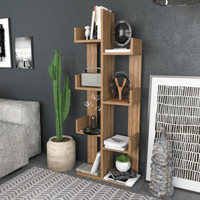 B&Q -  Lusia 4-Tier Bookcase Shelving Unit Walnut