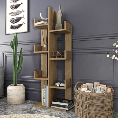 B&Q -  Lusia 4-Tier Bookcase Shelving Unit Oak