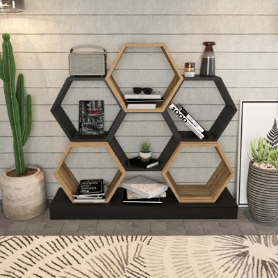 B&Q -  Flower Hexagonal Bookshelf Displaying Shelving Unit