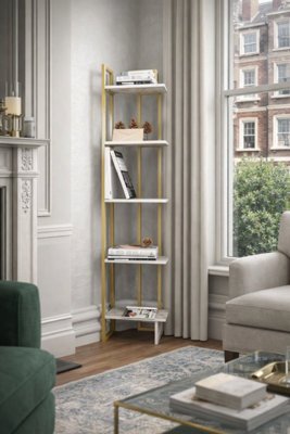 Decorotika Alice Corner Bookcase With Metal Frame from B&Q